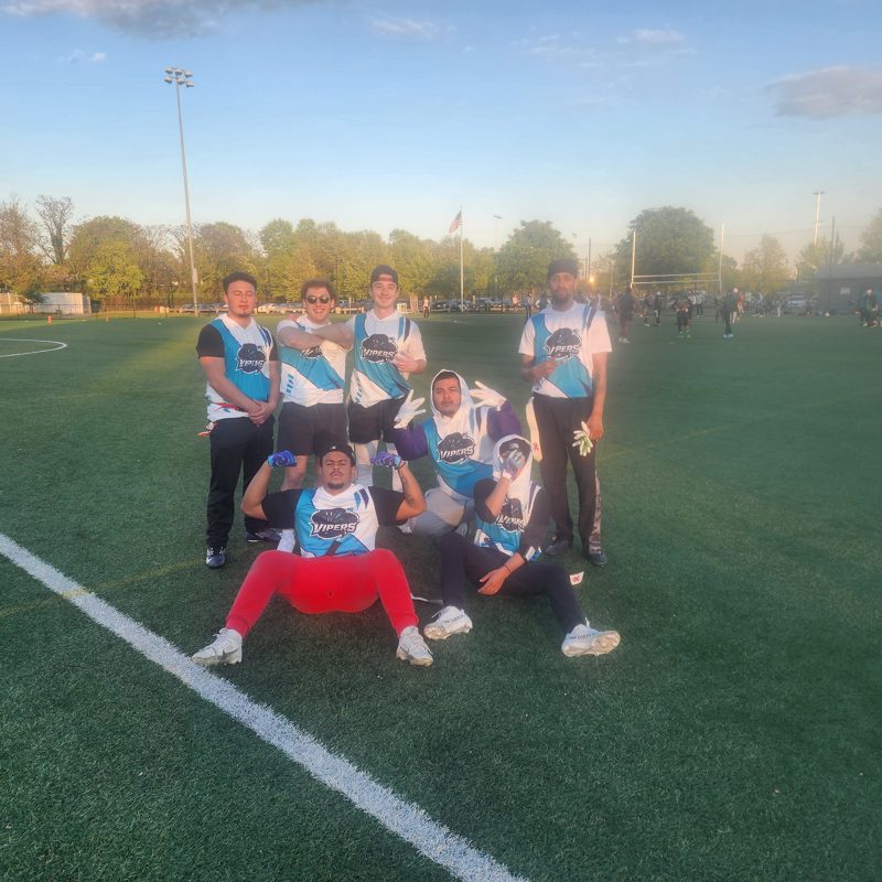 NJ Play Sports flag football - team at sunset